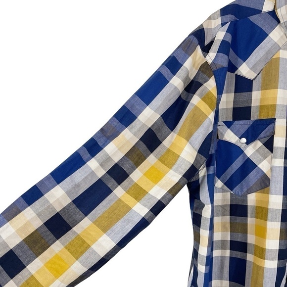 Levis Plaid Western Pearl Snap Mens Long Sleeve Multicolored Shirt XXL - Picture 7 of 15